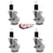Service Caster 4'' Nylon Swivel 1-3/4'' Expanding Stem Caster Set with Brake, 4PK SCC-EX20S414-NYS-TLB-134-4 - alternate 2